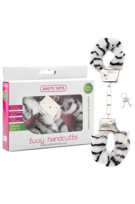 Χειροπέδες - FURRY HANDCUFFS ZEBRA S4F07936